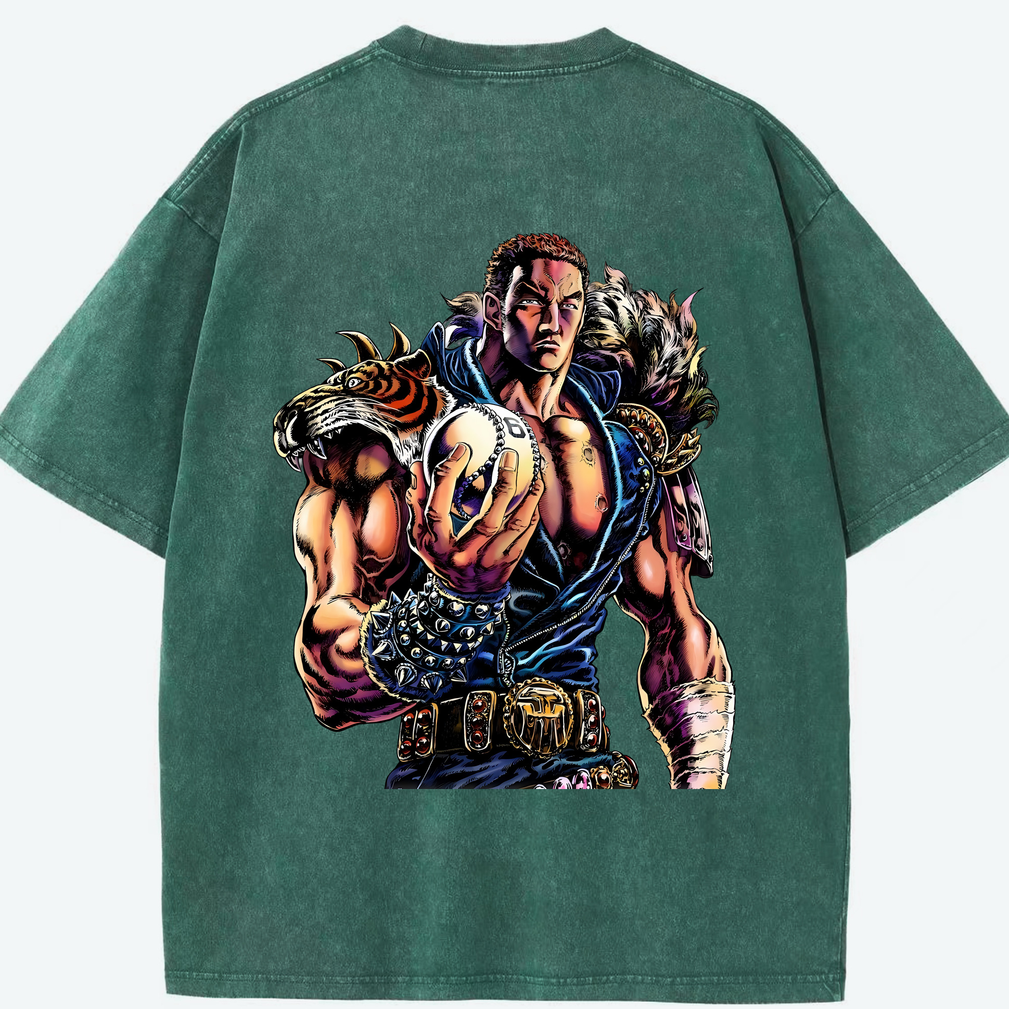 （画像用） 北斗の拳 Fist of the North Star 綿100% ヴィンテージ風 半袖Tシャツ（背面プリント）